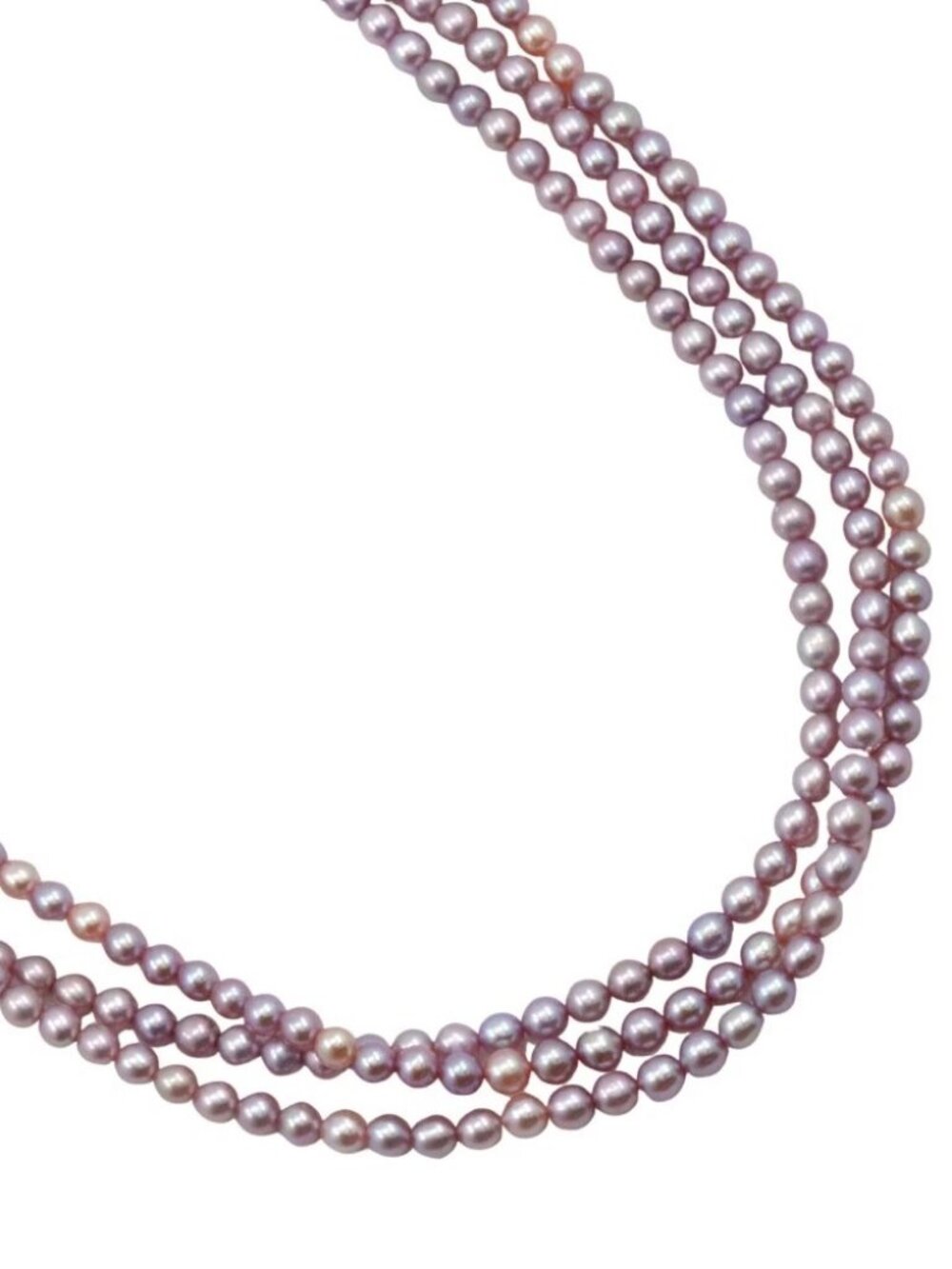 TASAKI Baby pearl Necklace 3 stations pink3.5～4.0ｍｍ Pearl/Silver Women